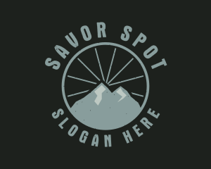 Hipster Mountain Badge logo design