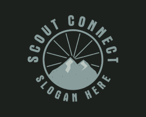 Hipster Mountain Badge logo design