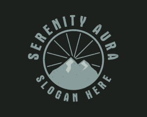 Hipster Mountain Badge logo design