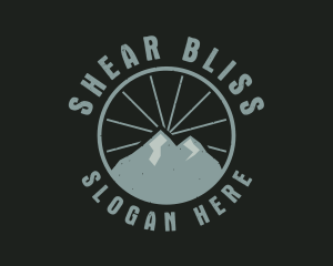 Hipster Mountain Badge logo design