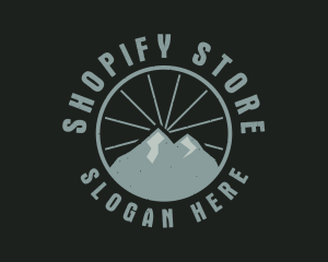 Hipster Mountain Badge logo design