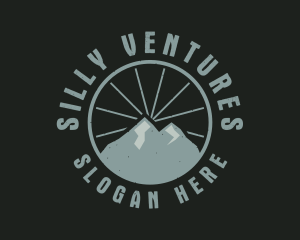 Hipster Mountain Badge logo design