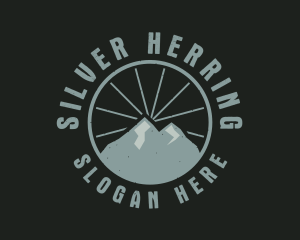 Hipster Mountain Badge logo design