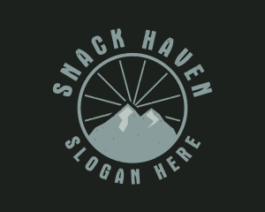 Hipster Mountain Badge logo design