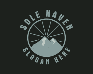 Hipster Mountain Badge logo design