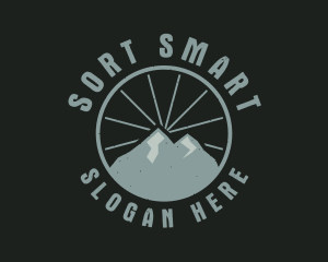 Hipster Mountain Badge logo design