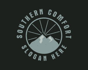 Hipster Mountain Badge logo design