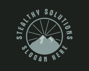 Hipster Mountain Badge logo design