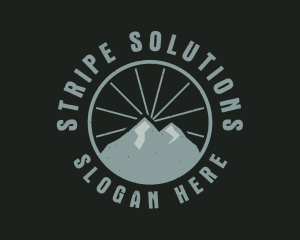 Hipster Mountain Badge logo design