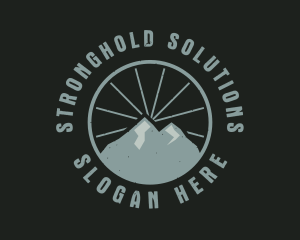 Hipster Mountain Badge logo design