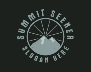 Mountaineer - Hipster Mountain Badge logo design