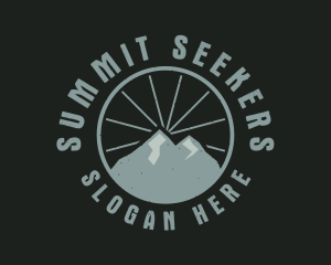 Mountaineering - Hipster Mountain Badge logo design