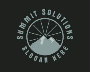 Hipster Mountain Badge logo design