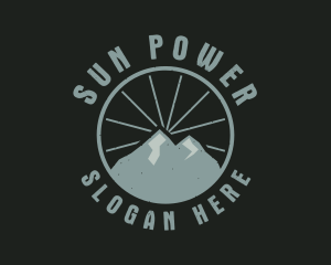 Hipster Mountain Badge logo design