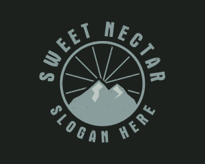 Hipster Mountain Badge logo design