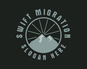 Hipster Mountain Badge logo design