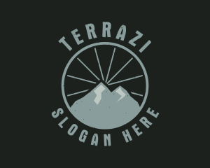 Hipster Mountain Badge logo design