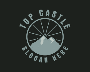 Hipster Mountain Badge logo design