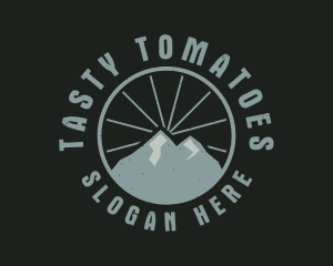 Hipster Mountain Badge logo design