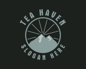 Hipster Mountain Badge logo design