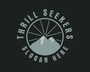 Hipster Mountain Badge logo design