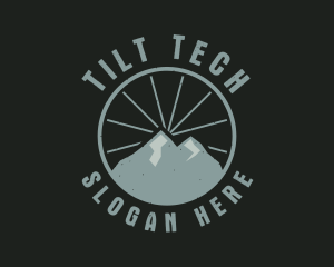 Hipster Mountain Badge logo design