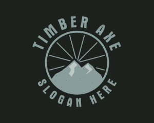 Hipster Mountain Badge logo design