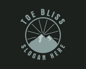 Hipster Mountain Badge logo design