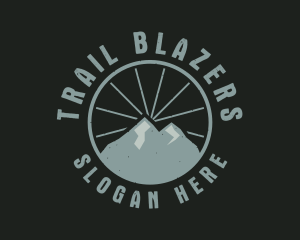 Hipster Mountain Badge logo design