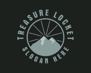 Hipster Mountain Badge logo design