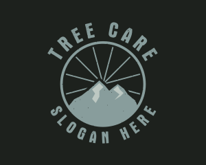 Hipster Mountain Badge logo design