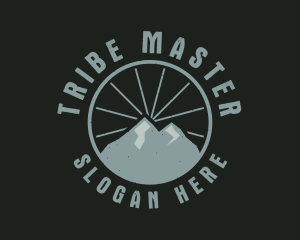 Hipster Mountain Badge logo design