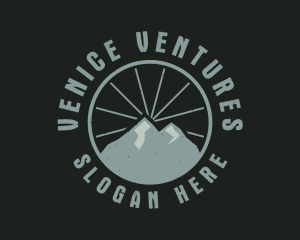 Hipster Mountain Badge logo design