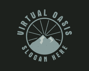 Hipster Mountain Badge logo design