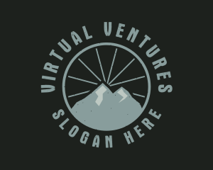 Hipster Mountain Badge logo design