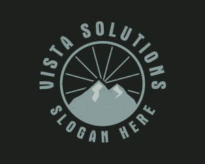 Hipster Mountain Badge logo design