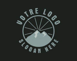 Badge - Hipster Mountain Badge logo design