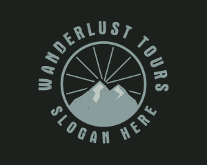 Hipster Mountain Badge logo design