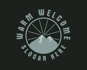 Hipster Mountain Badge logo design