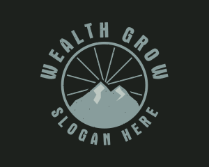 Hipster Mountain Badge logo design