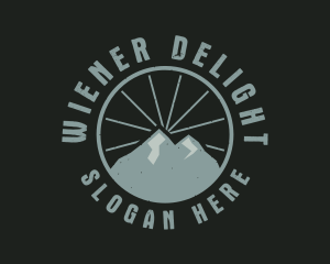 Hipster Mountain Badge logo design