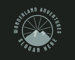 Hipster Mountain Badge logo design