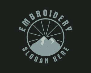 Hipster Mountain Badge logo design