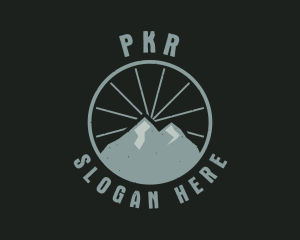 Hipster Mountain Badge logo design