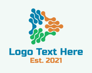Microbiology - Tech Pods Triangle logo design