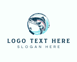 Brook Trout - Marine Fishing Seafood logo design