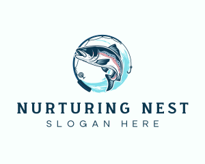 Marine Fishing Seafood  Logo