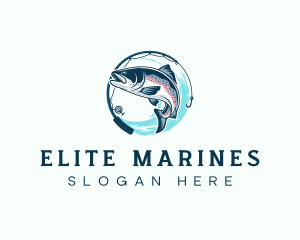 Marine Fishing Seafood  logo design