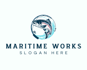 Marine Fishing Seafood  logo design