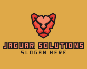 Jaguar - Polygon Pink Panther logo design